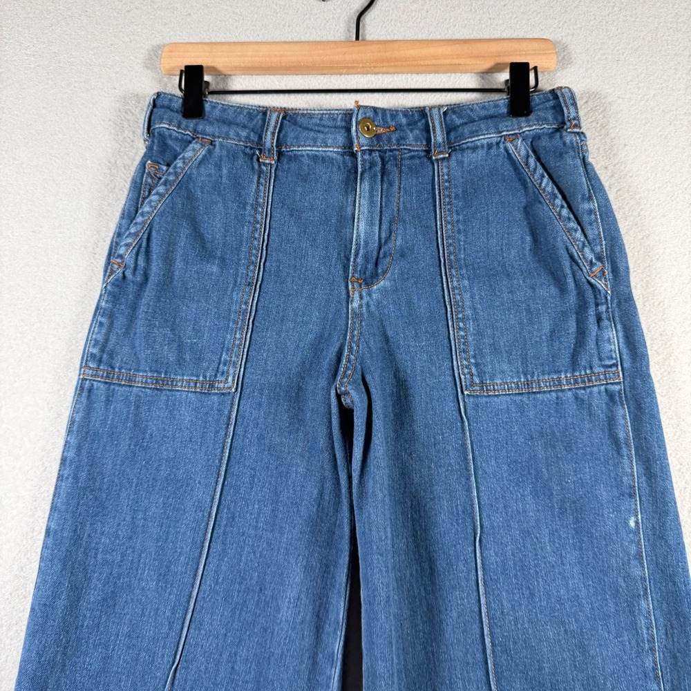 Pilcro and the Letterpress Anthropologie Wide Leg Seam Detail Jeans Blue 28 - Picture 3 of 16